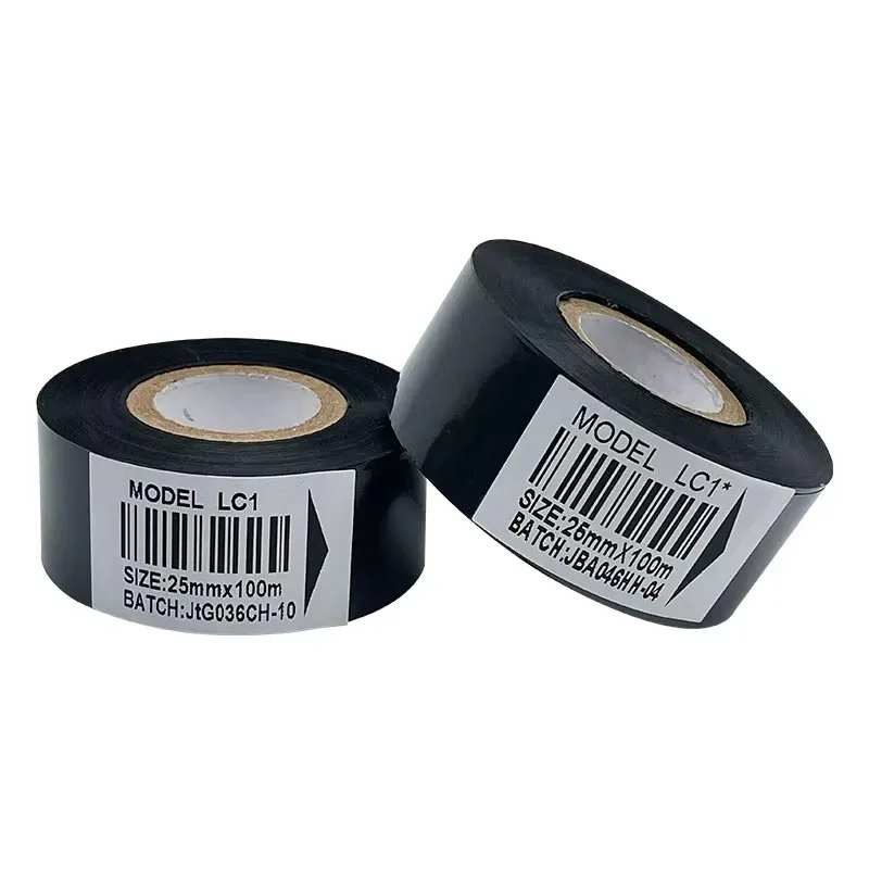 

LC1 black ribbon thermal printer ink packaging machine thermal transfer tape production date printing