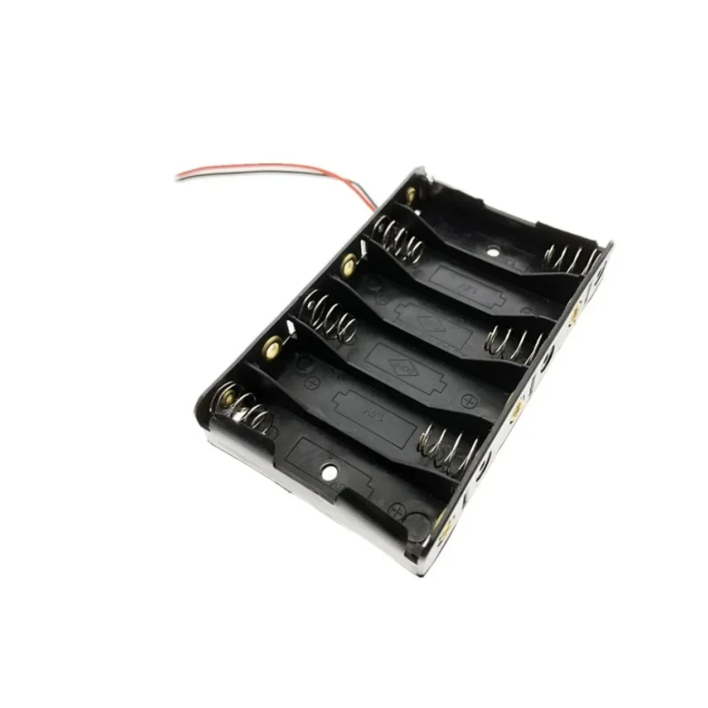 Size 6 AA Battery Case Holder Box for 6Pcs Size AA Battery Case Storage Holder with DC2.1 Power Socket for Arduino