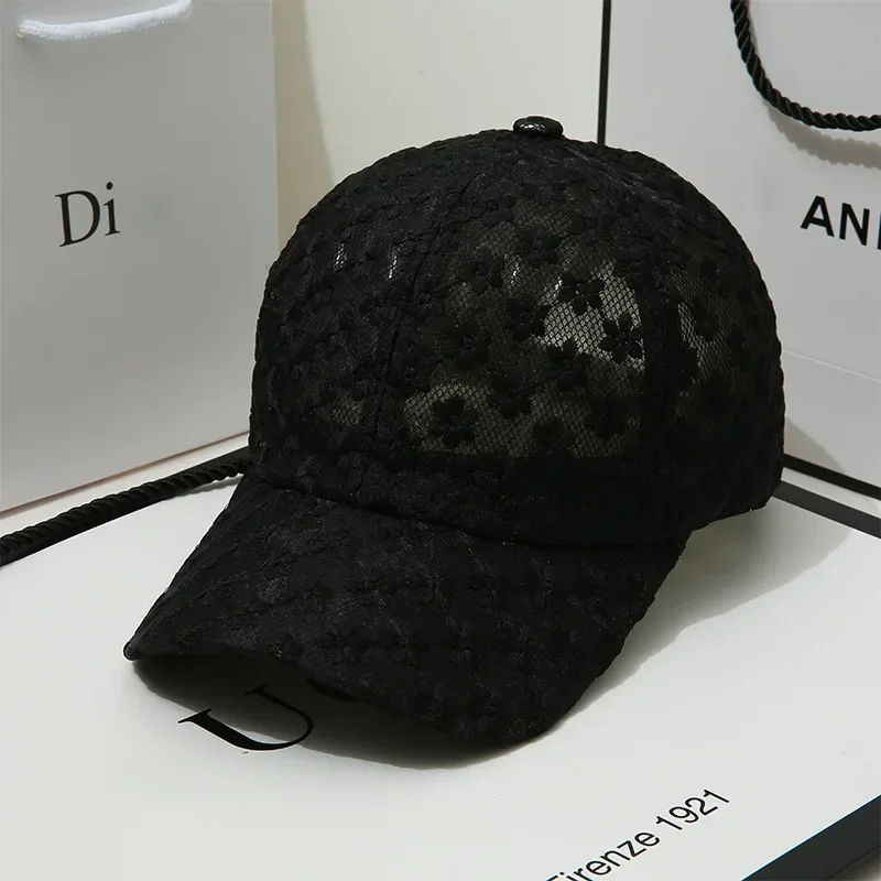 Summer Lace Hat Cotton Thin Baseball Cap for Women Breathable Mesh Girls Snapback Hip Hop Fashion Female Caps Adjustable