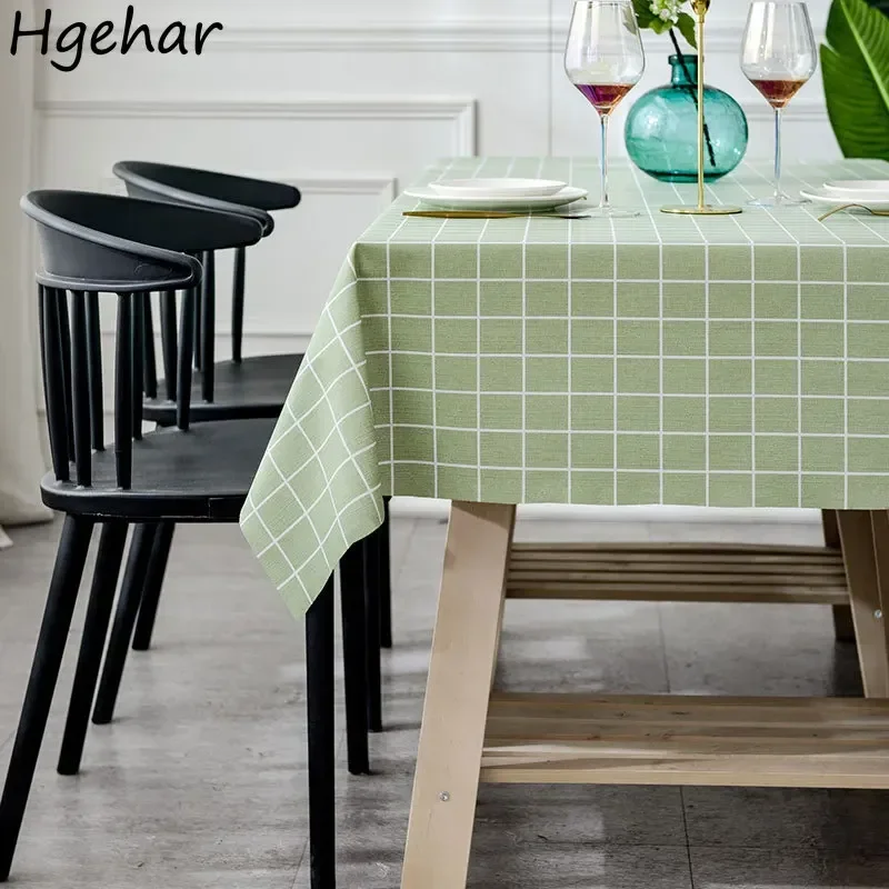 Plaid PVC Table Cloth Waterproof Nordic Living Room Dining Tablecloth  Dust-proof Home Party Picnic Manteles De Mesa Rectangular