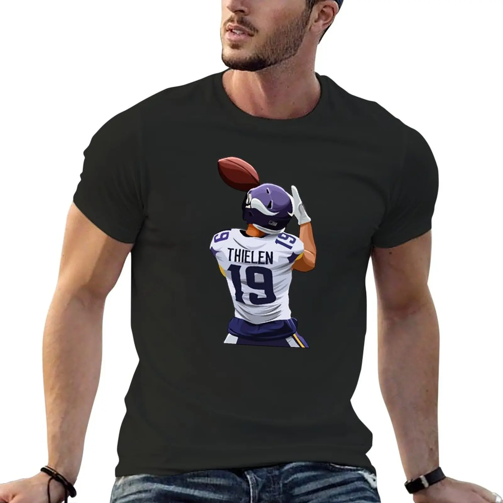 New Thielen#19 Wide Receiver T-Shirt korean fashion customized t shirts fruit of the loom mens t shirts