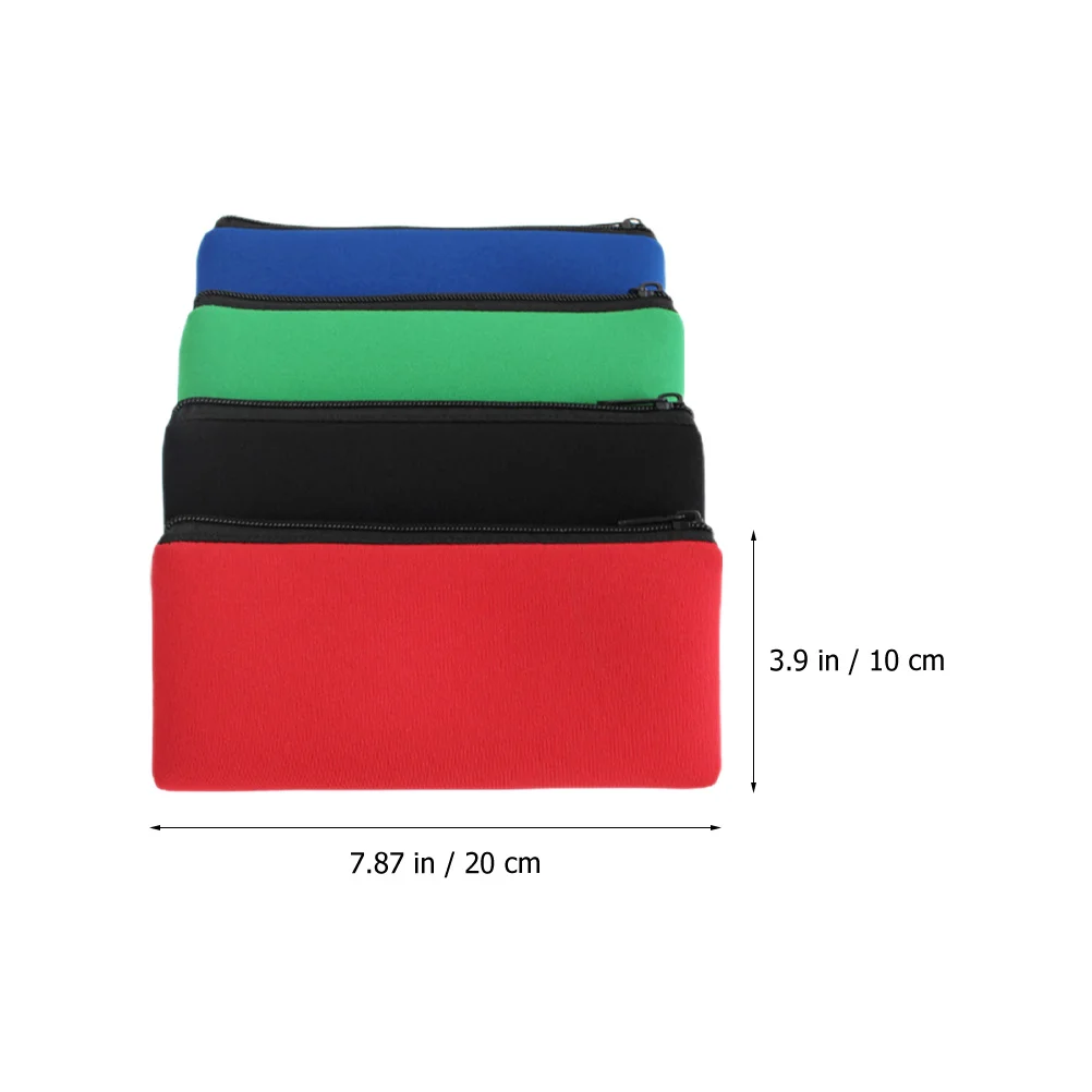 

4 pcs Pencil Organizer Large Capacity Zipper Pencil Pouch Stationery Storage Bag For Students Portable Pen Case Tool Bag Smooth