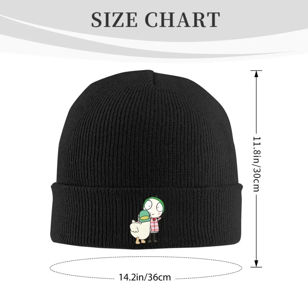 Sarah And Duck Having Fun Warm Knitted Cap Hip Hop Bonnet Hat Autumn Winter Outdoor Beanies Hats for Men Women Adult