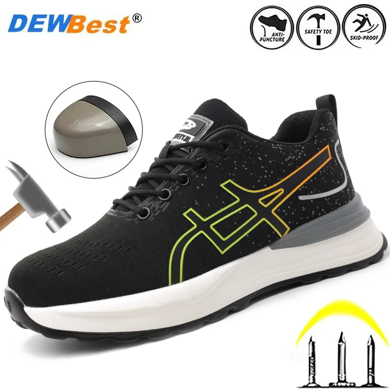 

New breathable, wear-resistant and comfortable steel toe anti smashing safety shoes Kevlar construction site protective shoes