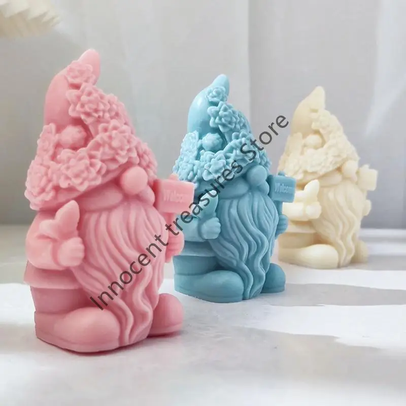 

3XUA DIY Christmas Dwarf Gypsum Resin Soap Mold Home Decor Holiday