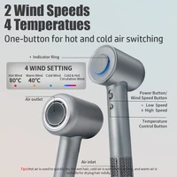 High Speed Ionic Hair Dryer Professional Powerful Fast Drying Low Noise Blow Dryer with Nozzle Attachments for Home Salon Travel Hair Care Styling Hair Blow Dryer 5