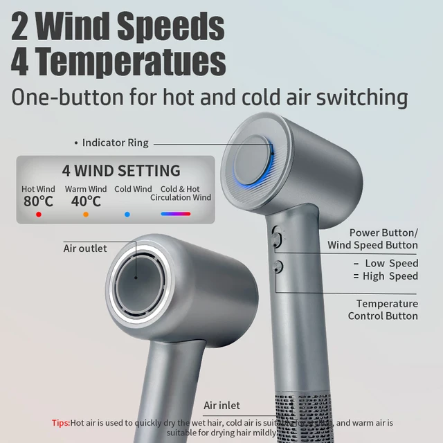 High Speed Ionic Hair Dryer Professional Powerful Fast Drying Low Noise Blow Dryer with Nozzle Attachments for Home Salon Travel Hair Care Styling Hair Blow Dryer 5 High Speed Ionic Hair Dryer Professional Powerful Fast Drying Low Noise Blow Dryer with Nozzle Attachments for Home Salon Travel Hair Care Styling Hair Blow Dryer 5