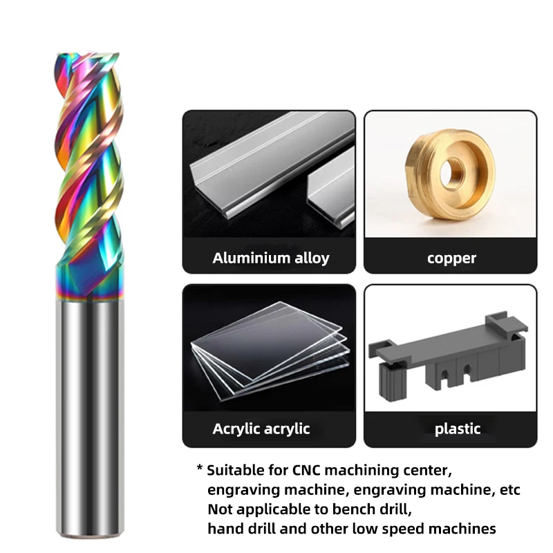 HRC55 3 Flute carbide End mill Aluminum CNC Milling Cutter Tungsten Carbide Milling Cutter End mill for AL EndMillS1SET