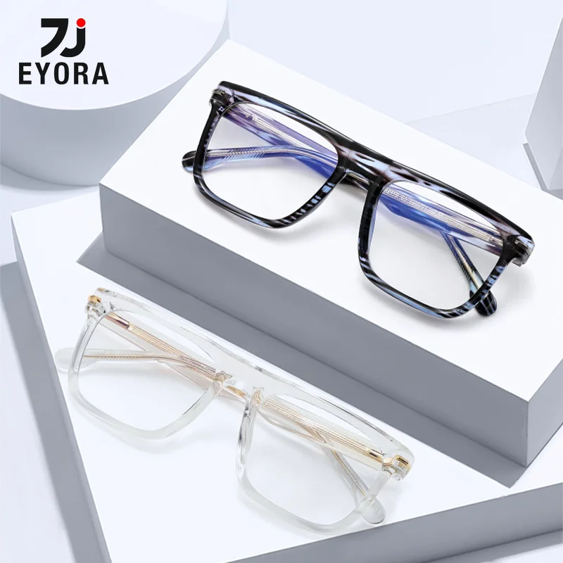 

EYORA Versatile Square Full Rim Reading Glasses Myopia Eyewear Hyperopia Anti Blue Light Progressive Photochromic Eyewear Lens