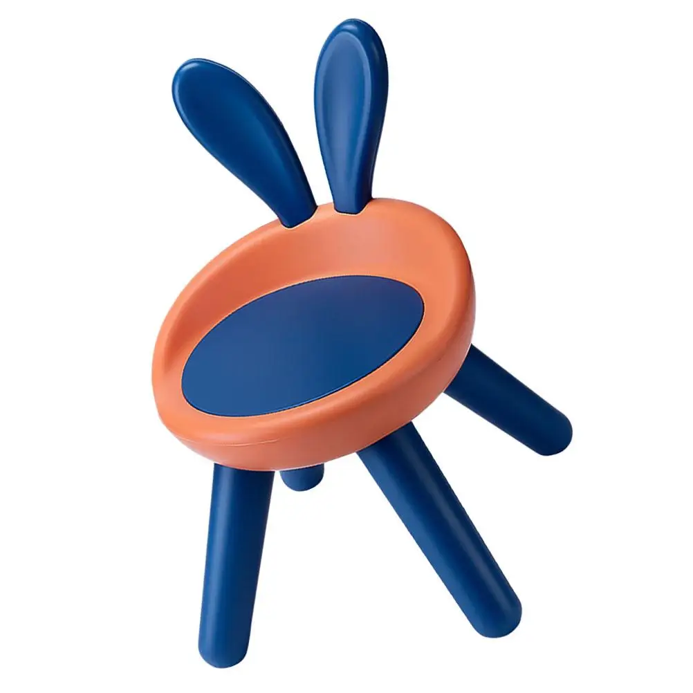 Children Backrest Chair Plastic Stable Structure Anti Fall Stool Kids Chair Lightweight Safe Rabbit Backrest Easy