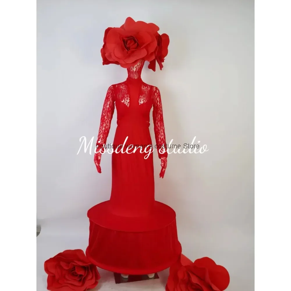 บาร์ไนท์คลับคอสเพลย์เครื่องแต่งกายสวนสนุก Red Rose เครื่องแต่งกาย Gogo สวนสนุก Parade เครื่องแต่งกาย