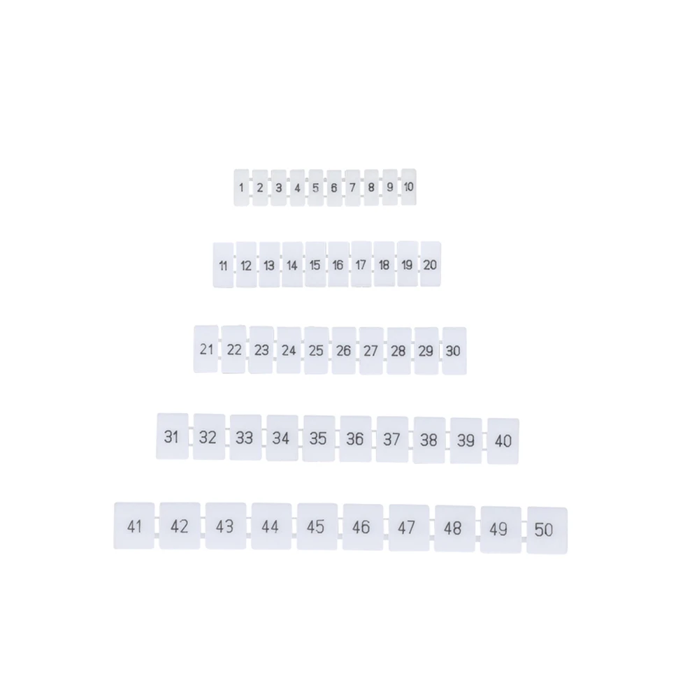 Zack Marker Strips With Standard Numbering With Blank for UK and ST and PT DIN Rail Terminal Blocks ZB4 ZB5 ZB6 ZB8 ZB10  10Pcs