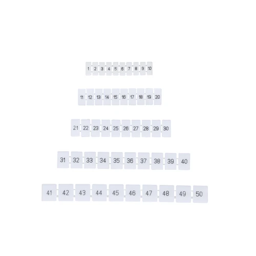 Imagen 1 del producto Correas de marcador con numeración estándar, en blanco para Reino Unido, ST y PT, bloques de terminales de Riel DIN, ZB4, ZB5, ZB6, ZB8, ZB10, 10 piezas