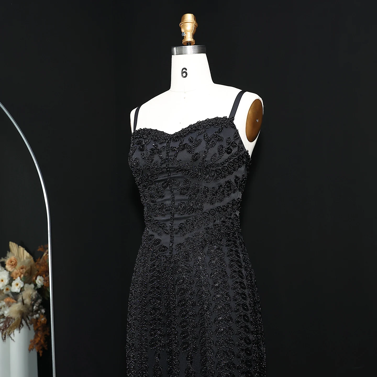 Sharon Said Luxuriöses Dubai Abendkleid mit Spaghettiträgern in Blau für Damen, Arabisches Kleid für Partys und besondere Anlässe, SS694, Maßanfertigung – Detail 26