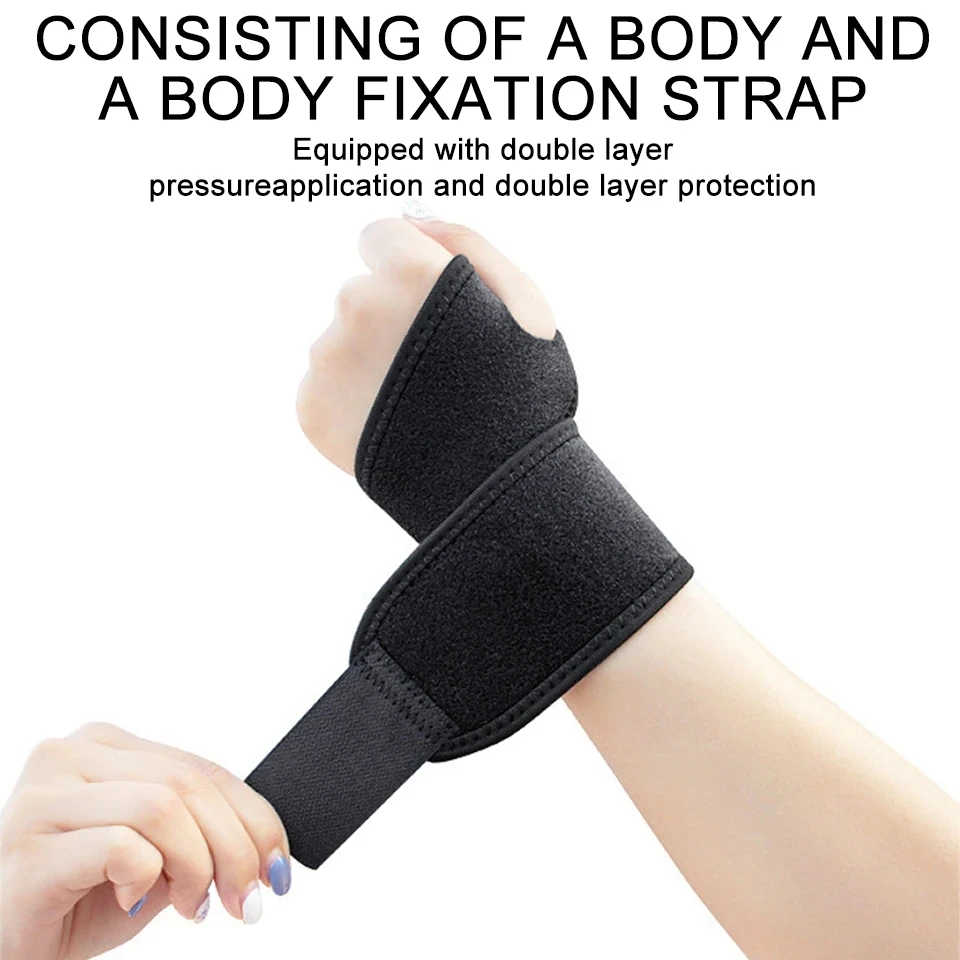 LOOGDEEL 1Pair Athletic Wristguards Fitness Basketball Pressurized Open Wrist Protector Weightlifting Training Wrist Support Men