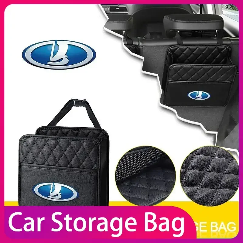 

Car Backseat Multifunction Leather Hanging Storage Bag Interior Accessories For Lada VESTA Niva Kalina Priora Granta Largus Vaz