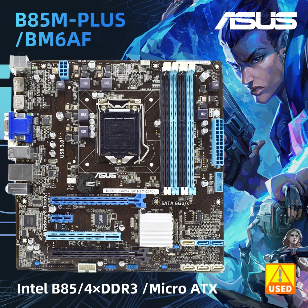 

ASUS B85M-PLUS/BM6AF/DP_MB W/C2 PCH B85 LGA 1150, поддержка материнской платы i5-4590/4460 i7-4790/4770 i3-4160/4170 Процессор HDMI Micro-ATX