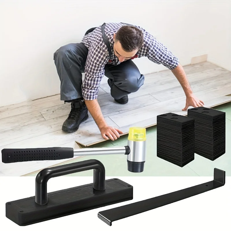 

43pcs Laminate Flooring Installation Tool Kit for Vinyl Plank Hardwood Flooring with Tapping BlockPull Bar Rubber Mallet Spacers
