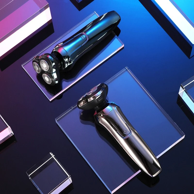Men Electric Shaver, Smart Floating 3 Blades Beard Razor, Full Body Washable Electric Shaving Machine