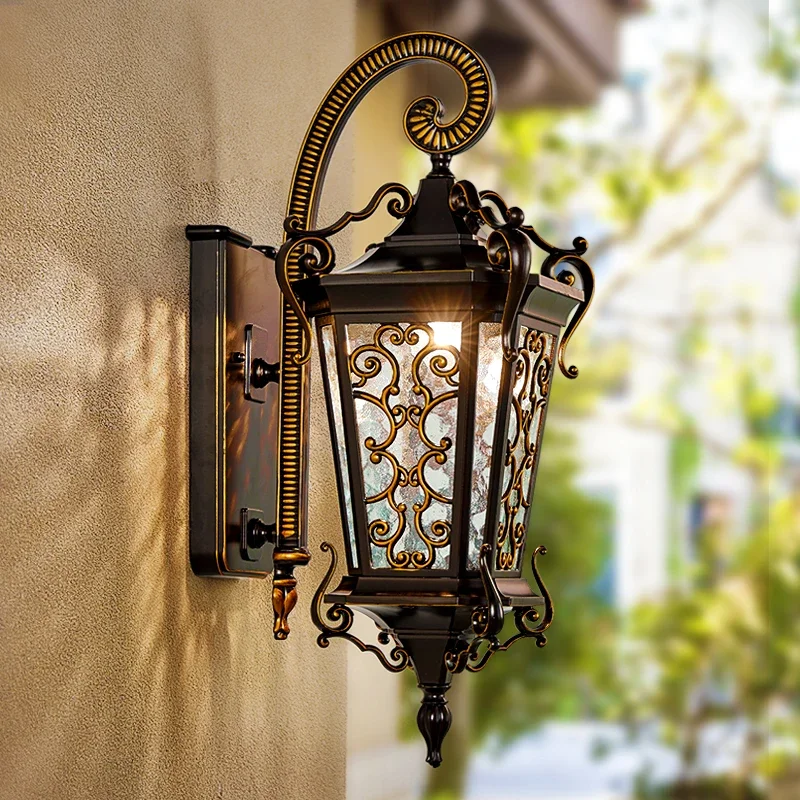 European style outdoor wall lamp waterproof courtyard lamp super bright outdoor villa gate side lamp balcony terrace lamp