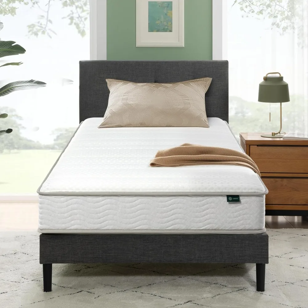 

6 Inch Foam and Spring Hybrid Mattress , Twin, Medium Firmness, Durable Support, Certified Safe Foams & Fabric