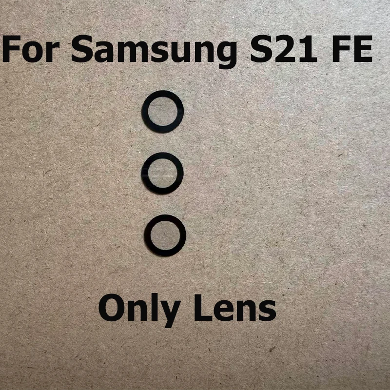 For Samsung Galaxy S21 FE Back Camera Glass Lens Rear Camera Glass Frame Cover With Adhesive Sticker Glue Replacement