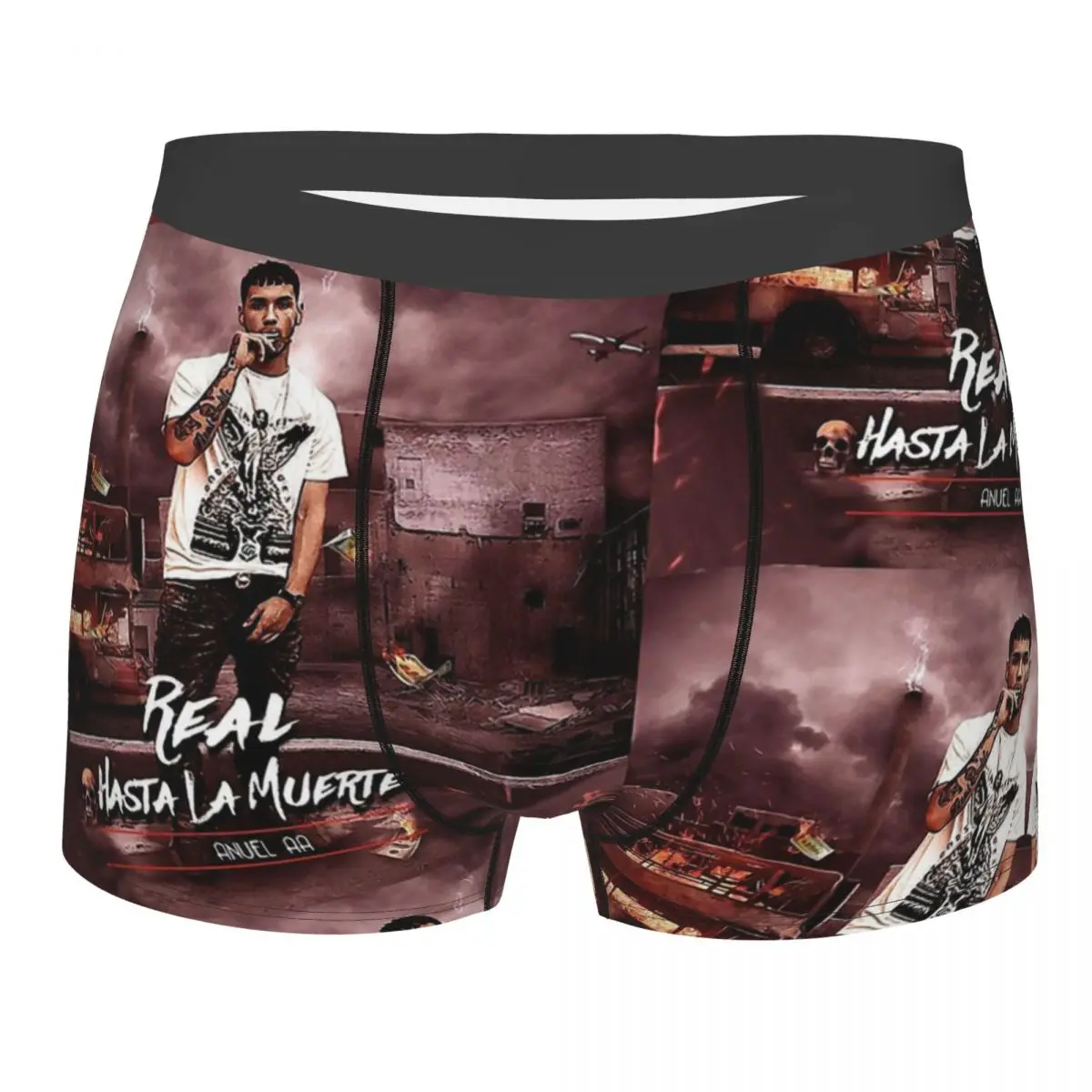 Real Hasta La Muerte The Mixtape Man's Boxer Briefs Anuel AA Highly Breathable Underwear Top Quality Print Shorts Birthday Gifts