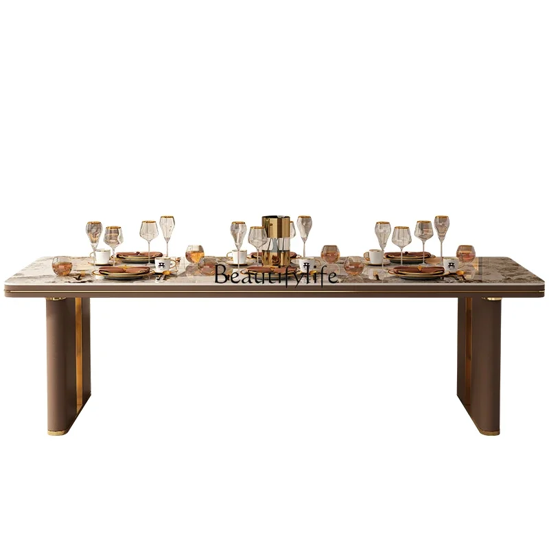 

FG40New rock slab dining table light luxury high-end home dining table modern simplicity