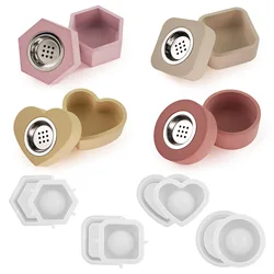 Diy Gypsum Cement Plaster Storage Box Making Mold Aromatherapy Burner Round Love Hexagonal Square Mirror Silicone Moulds