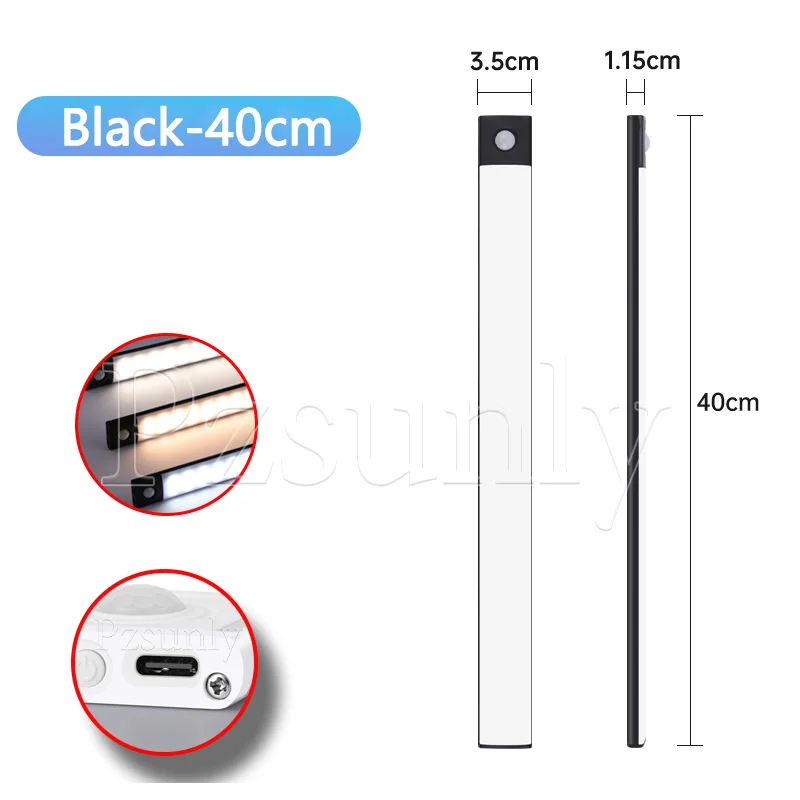 LED Bar Licht Bewegingssensor USB Oplaadbare Led Nachtlampje voor Keuken Garderobe Kast Verlichting 30 cm/40 cm/50 cm Kast Licht