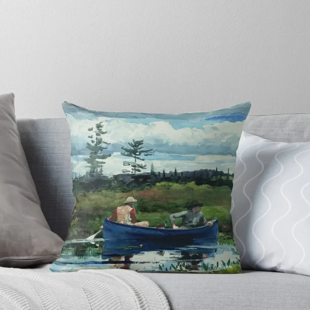 Winslow Homer - The Blue Boat, 1892 Throw Pillow anime girl luxury sofa pillows pillow