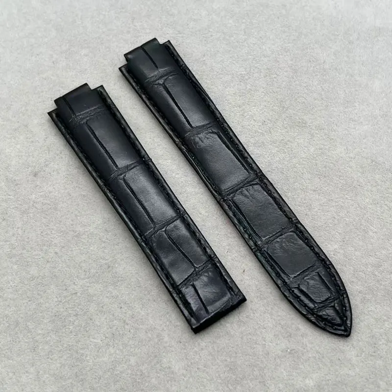 Custom Bamboo Patterned Crocodile Skin Watchbands 14MM 16MM 18MM 20MM 22MM Convex Interface Alligator Strap Calfskin Lining Belt