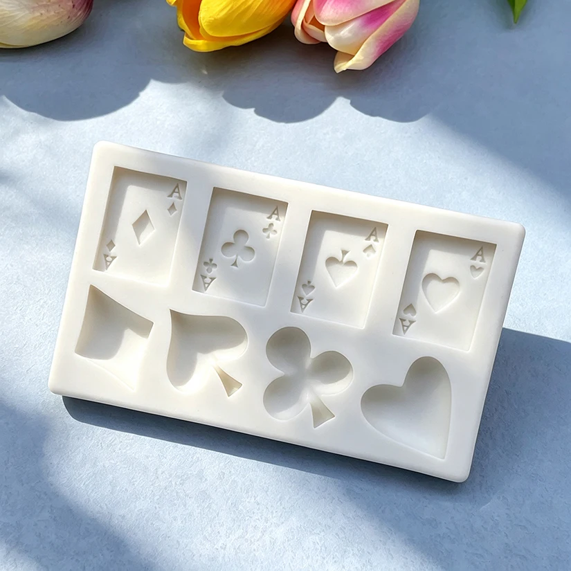 Poker Silicone Sugarcraft Mold Resin Tools Cupcake Baking Mould Fondant Cake Decorating Tools