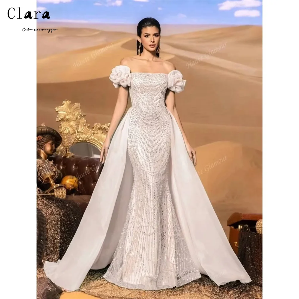 

Clara Custom Beaded Fishtail Strapless Flower Evening Dresses Ladies Wedding Guest Elegant Party Dresses for Wedding Woman Dress