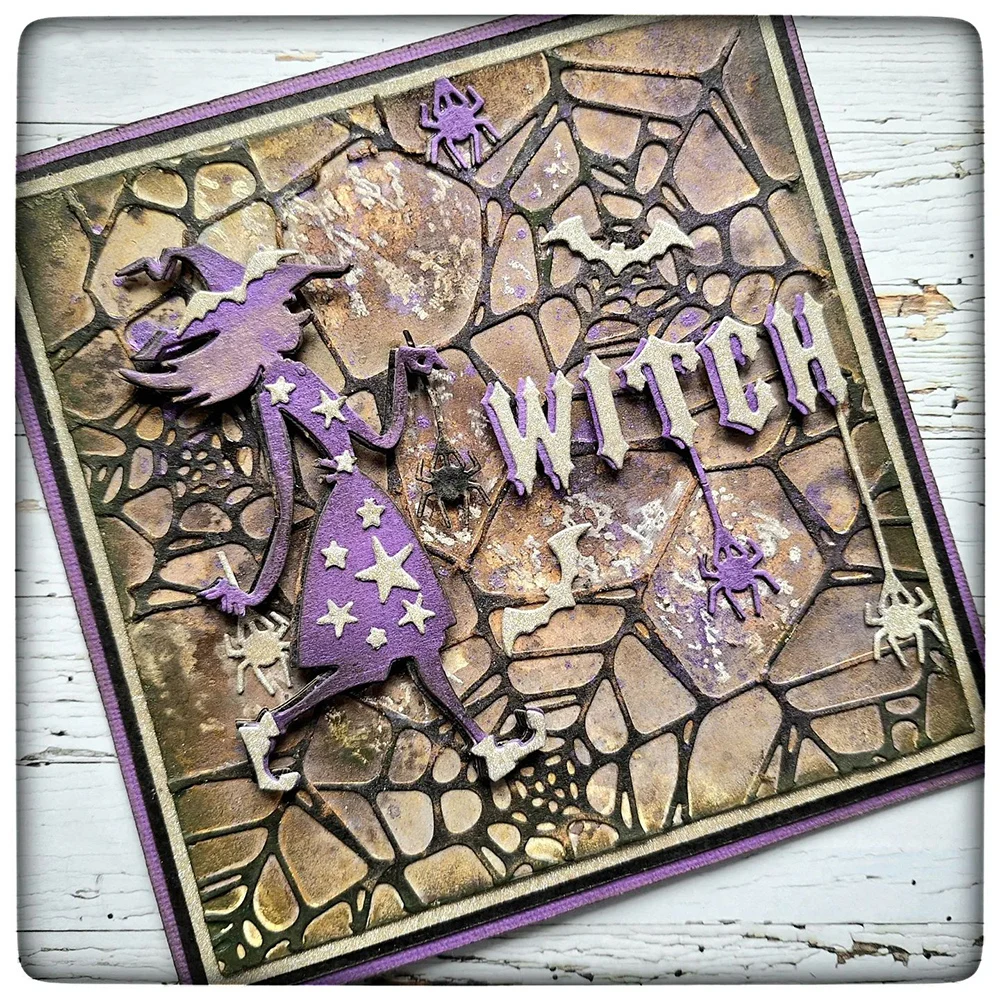 Ghost Witch Wildcat Bat Spidernet Halloween Ornament Metal Cutting Dies Boo Wicked Alphabets Words Dies for DIY Scrapbooking