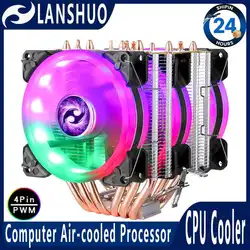LANSHUO PC Twin tower Cooler 4/6 Heat Pipe Efficient Silent CPU Fan 90mm 4pin/PWM Compatible LGA 1700 1200 115x 2011 x99 AM4 x79