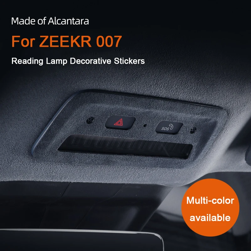 

For ZEEKR 007 2023 2024 2025, Car Front Rear Reading Light Frame Decoration Sticker Alcantara Modification Stickers Accessories