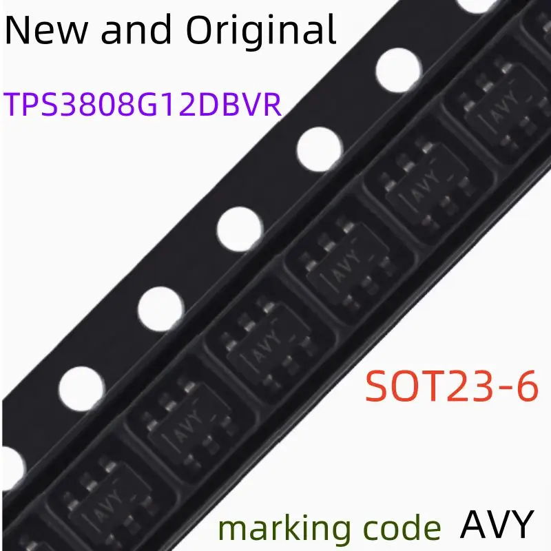 New and Original TPS3808G12DBVR Low Quiescent Current Programmable-Delay Supervisory Circuit marking code AVY