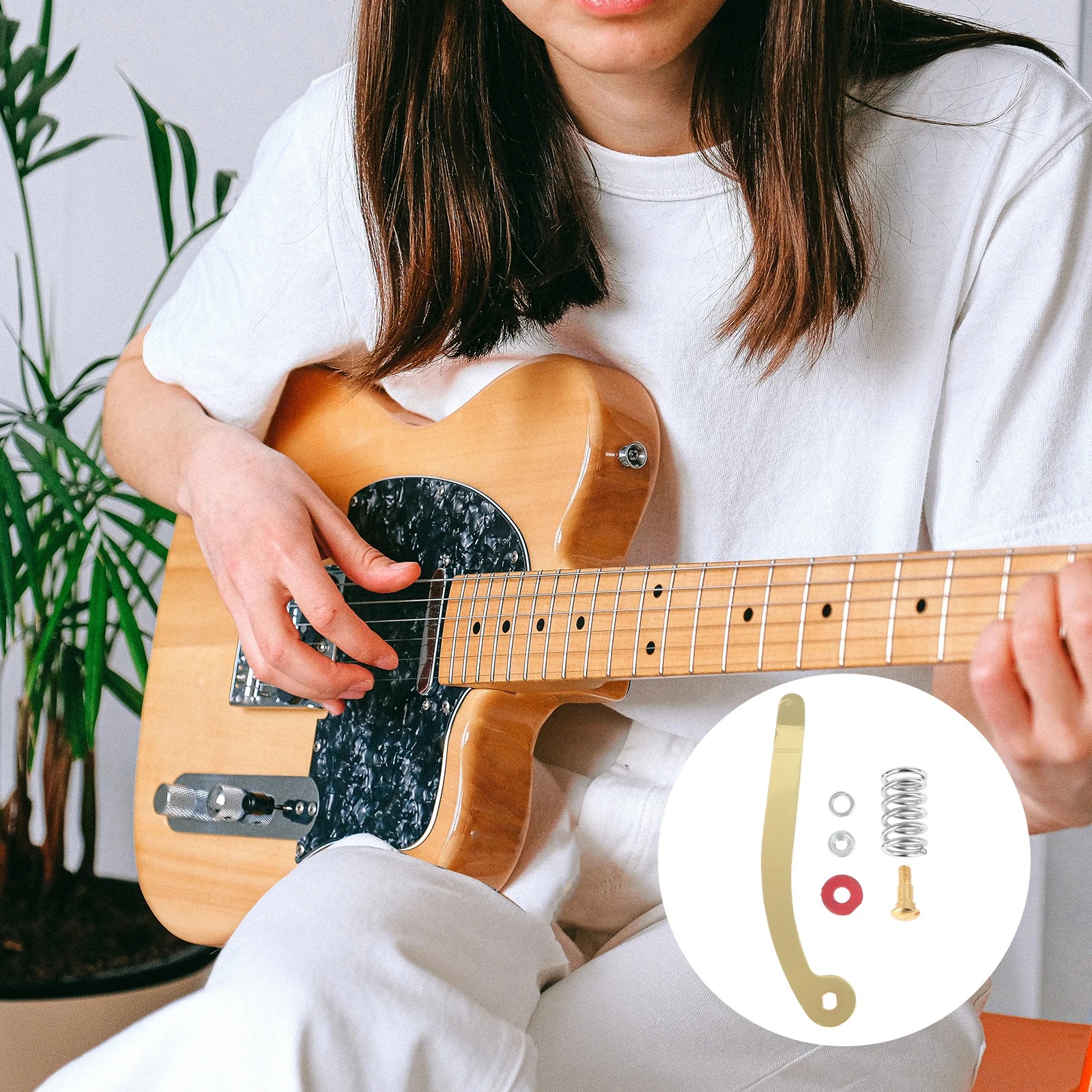 

Guitar Whammy Bar Replacement Tremolo Vibrato Bridge Tailpiece For Jazz Electric Guitar Silver Random Color Accessories