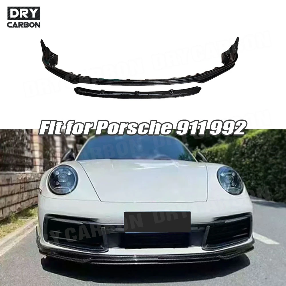 

Car Accessories For Porsche 911 992 2022 Carbon Fiber Front Bumper Chin Lip Spoiler Body Kits