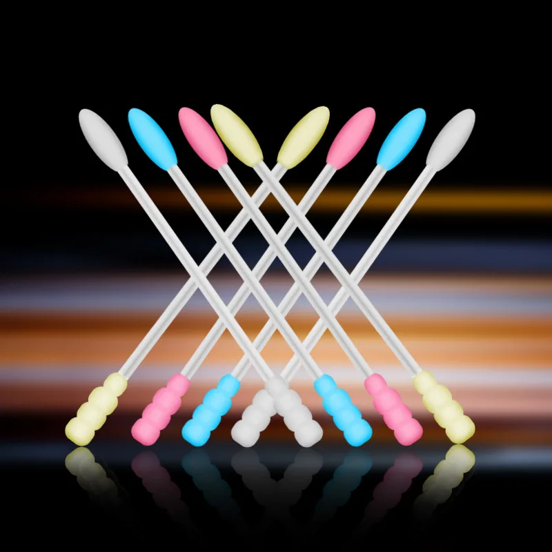 500 Count - Spiral&Round Double Tips Cotton Swabs, Organic Cotton Buds for Makeup Remover Ears Cotton Swabs Cosmetic Tool