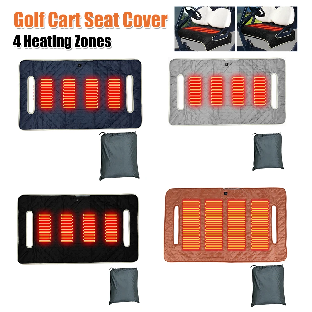 4-منطقة التدفئة عربة جولف مقعد منشفة بطانية مقاوم للماء ساخنة وسادة مقعد عربة جولف مقعد بطانية عربة جولف غطاء مقعد دفئا