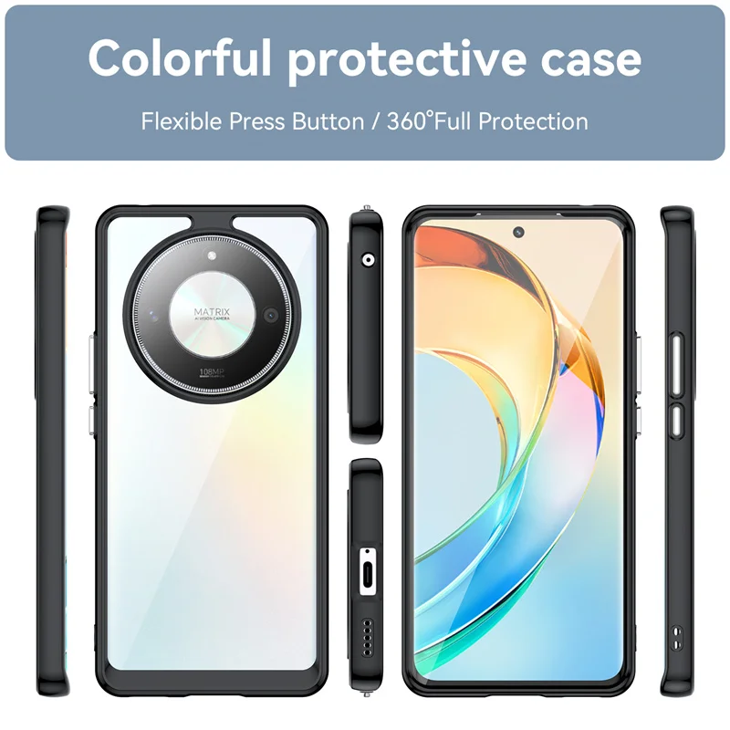 Transparent Shockproof TPU Case for Honor Magic 6 Lite Magic 5 4 Pro X9b X9a X9 5G Protective Cover Frame Funda Coque Capa Shell