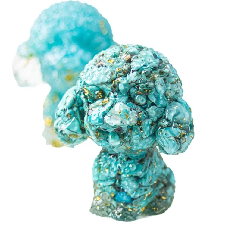 1 Piece of Crystal Rubble Glue Teddy Bear Statue Dropper Spirit Stone Feng Shui Creative Sculpture Study Home Decoration