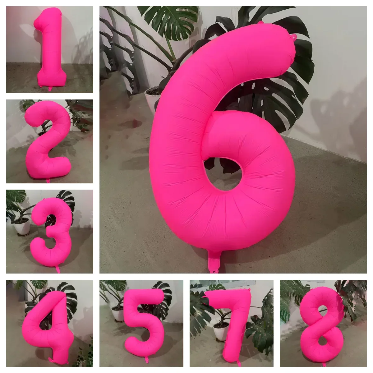 40 inch Fluorescent Pink Number 0-9 Balloon Children  Birthday Party Decoration Festive Baptismal Supplies Photography Prop