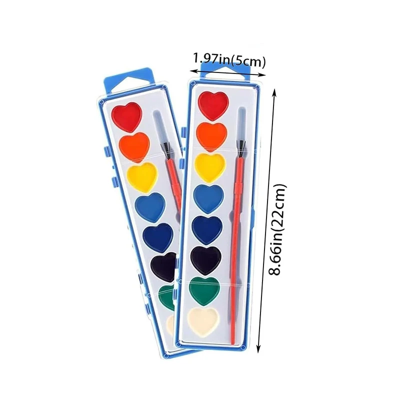 3/6Pcs Valentines Paint Sets Washable Water Color Kids Paint Set With Paintbrush For School Classroom Valentine's Exchange Gift