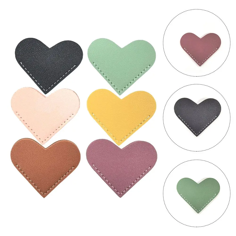 

6 Pcs Heart Shaped Bookmarks Set Mini Portable Corner Bookmarks for Women Students Teachers Reading Lovers Cute