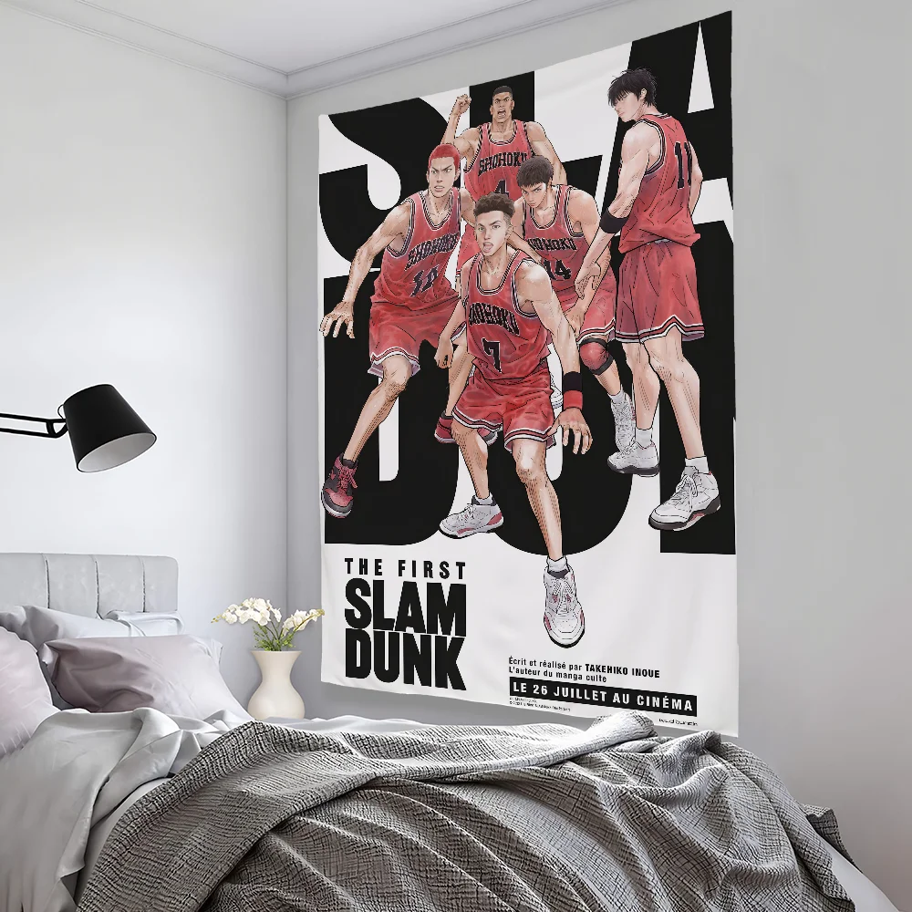 Classic Japan Basketball S-SLAM D-DUNK Tapestry Bedroom Living Bar Outdoor Microfiber Festival Decoration Background Art Banner