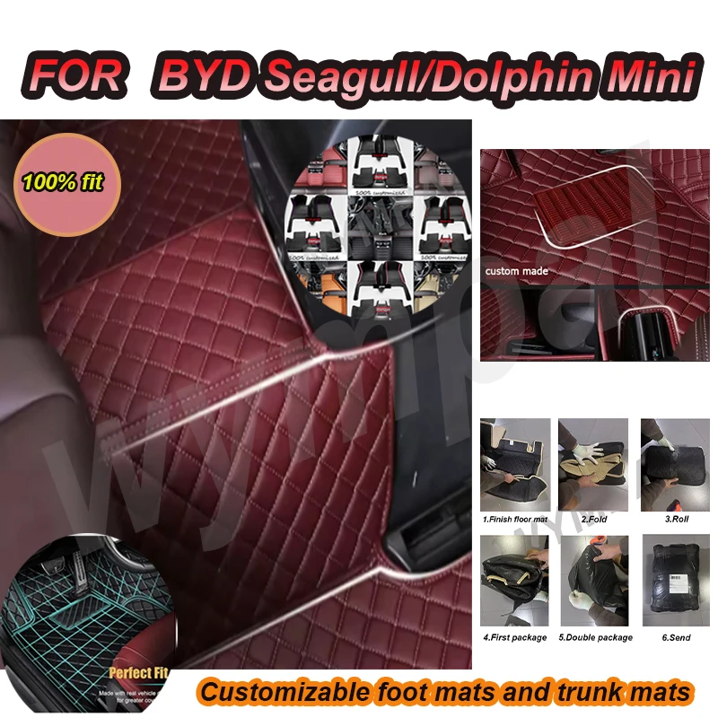

LUXURY Car Floor Mats For BYD Seagull/Dolphin Mini 2023 2024 Automobile