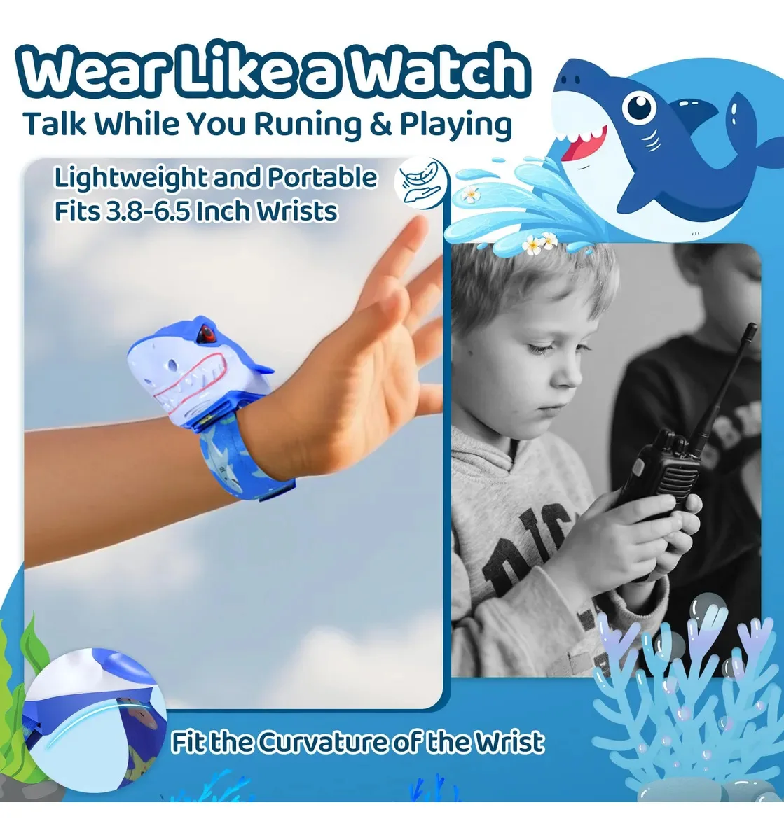 Walkie-talkie eléctrico para niños, juguetes con luces, música, balanceo, bola de soplado, tiburón, juguete divertido para comunicación interactiva al aire libre, regalo